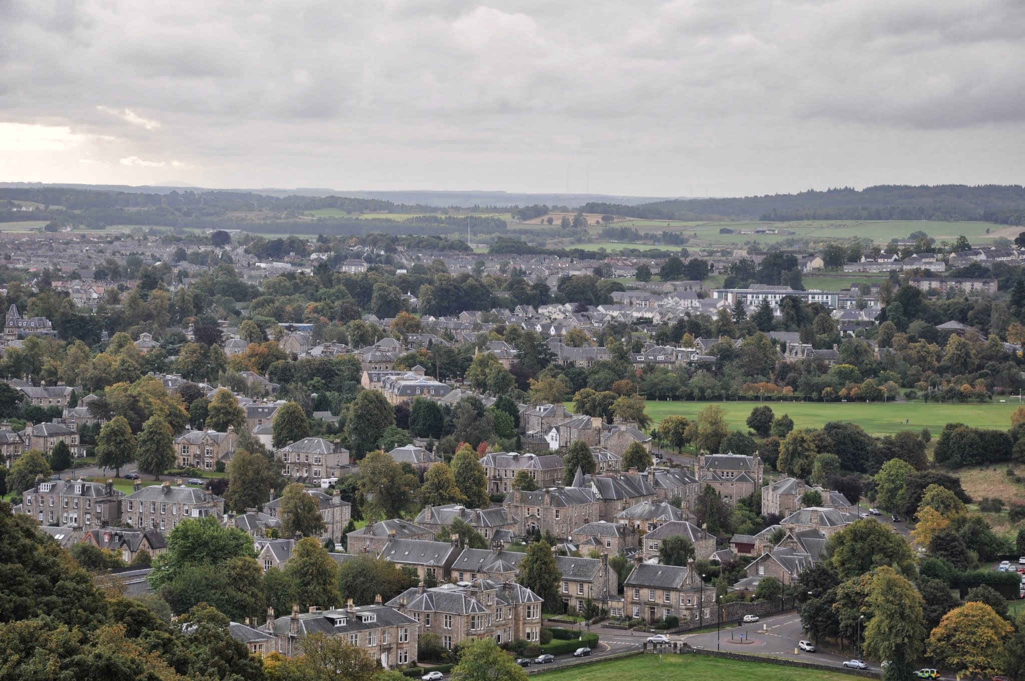 Die Stadt Stirling von der Burg her aufgenommen.