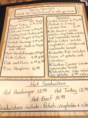 The menu