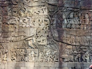 Steinrelief an der Wand des Tempels